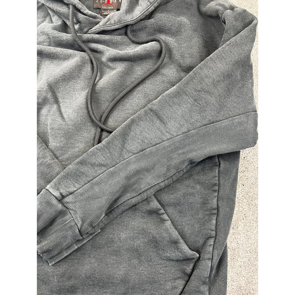 Jordan Hoodie Men Small Black Washed Terry Cotton Sweatshirt Casual Training Gym